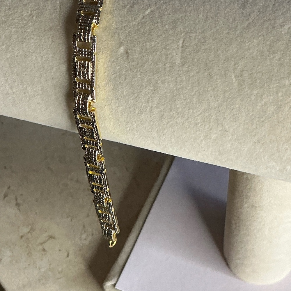 Geometric Two Toned Bracelet - Picture 2 of 5